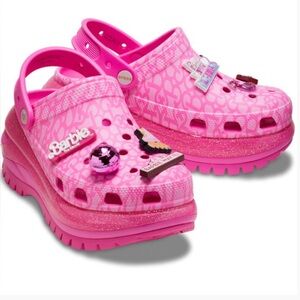 CRCS Crocs X Barbie Mega Crush Clog Pink Womens Sz W8 M6 Barbie Movie Collabora